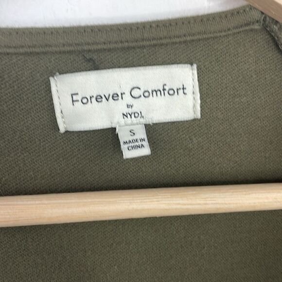 NYDJ Open Front Sweatshirt Jacket Olive Green Small - Picture 3 of 12